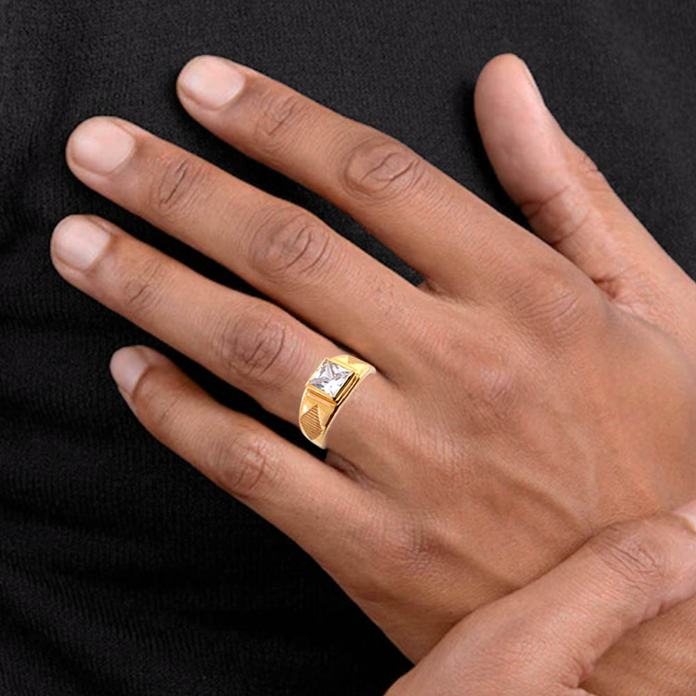 White stone deals finger ring gold