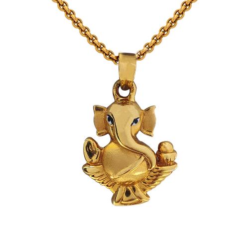 Gold ganesh ji on sale pendant