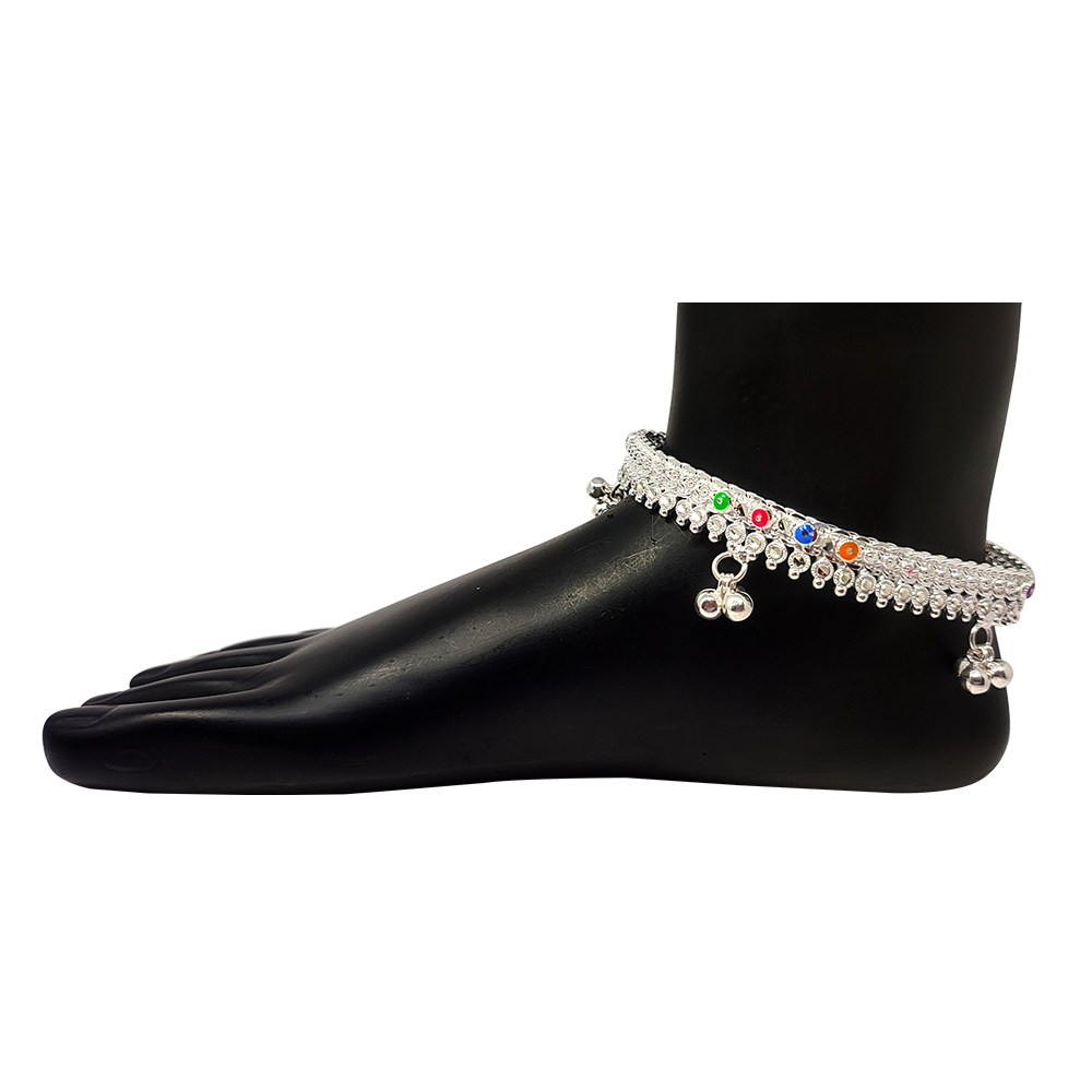 Traditional silver payal top