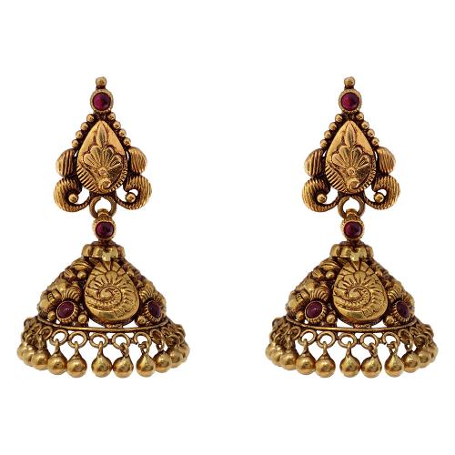 Scintillating Antique 22 KT Gold Jhumkas